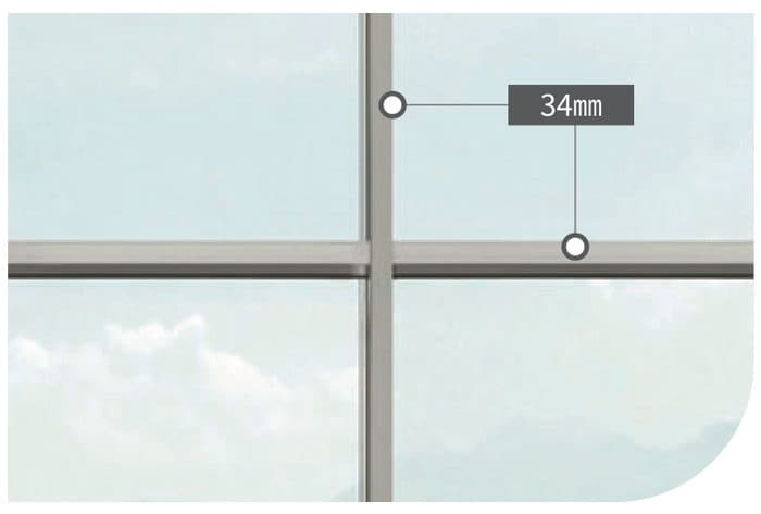 커튼월 Slim Facade 34㎜ 슬림 프레임(일반 S-Facade는 60㎜)