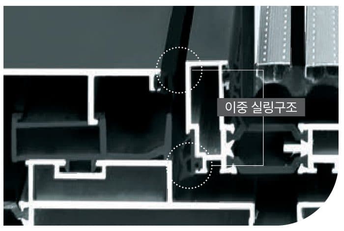 시스템창 APS210 이중 실링 구조 — 바람과 벌레 유입 차단