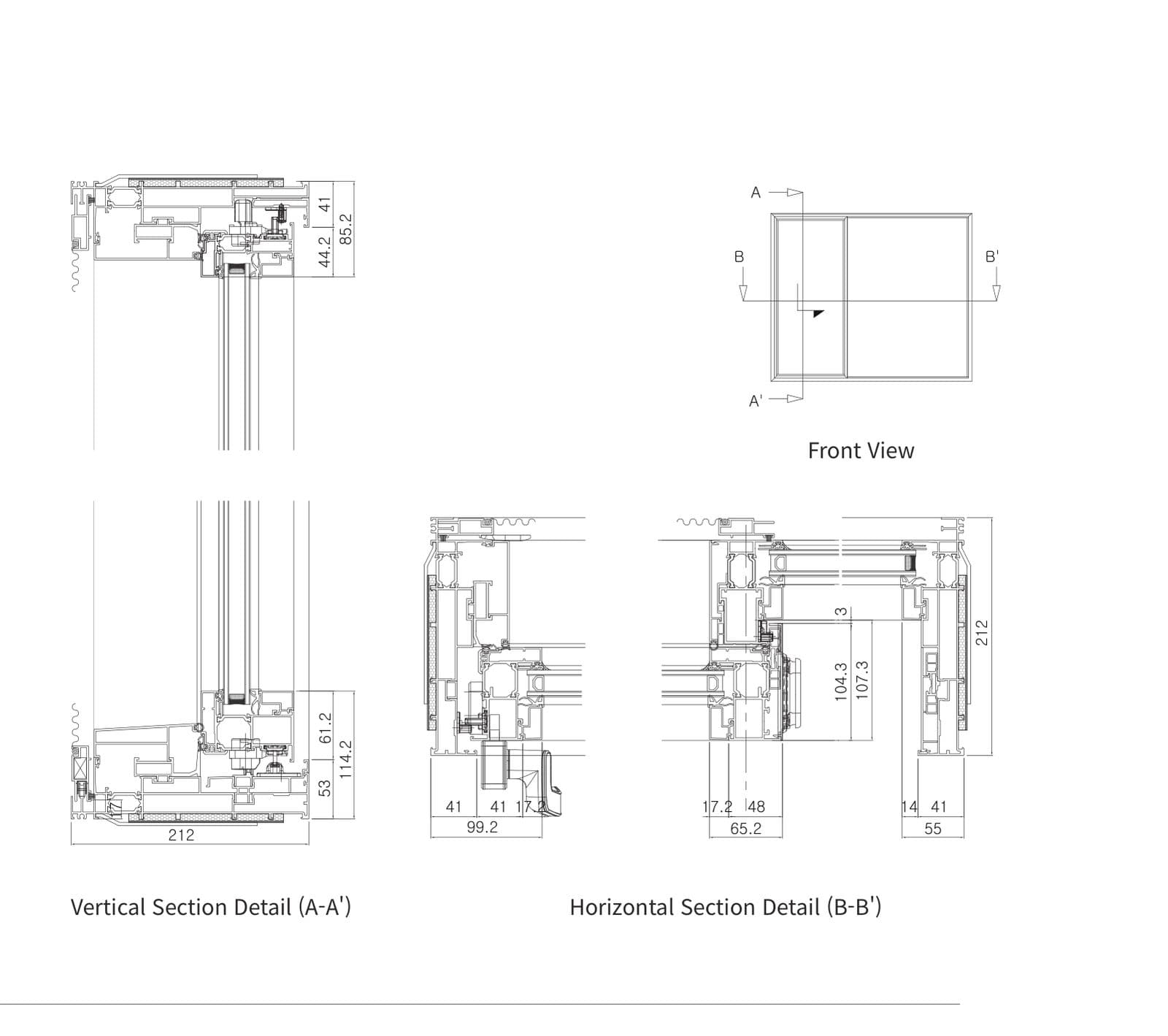 E9-APS210 단면 상세도와 사양